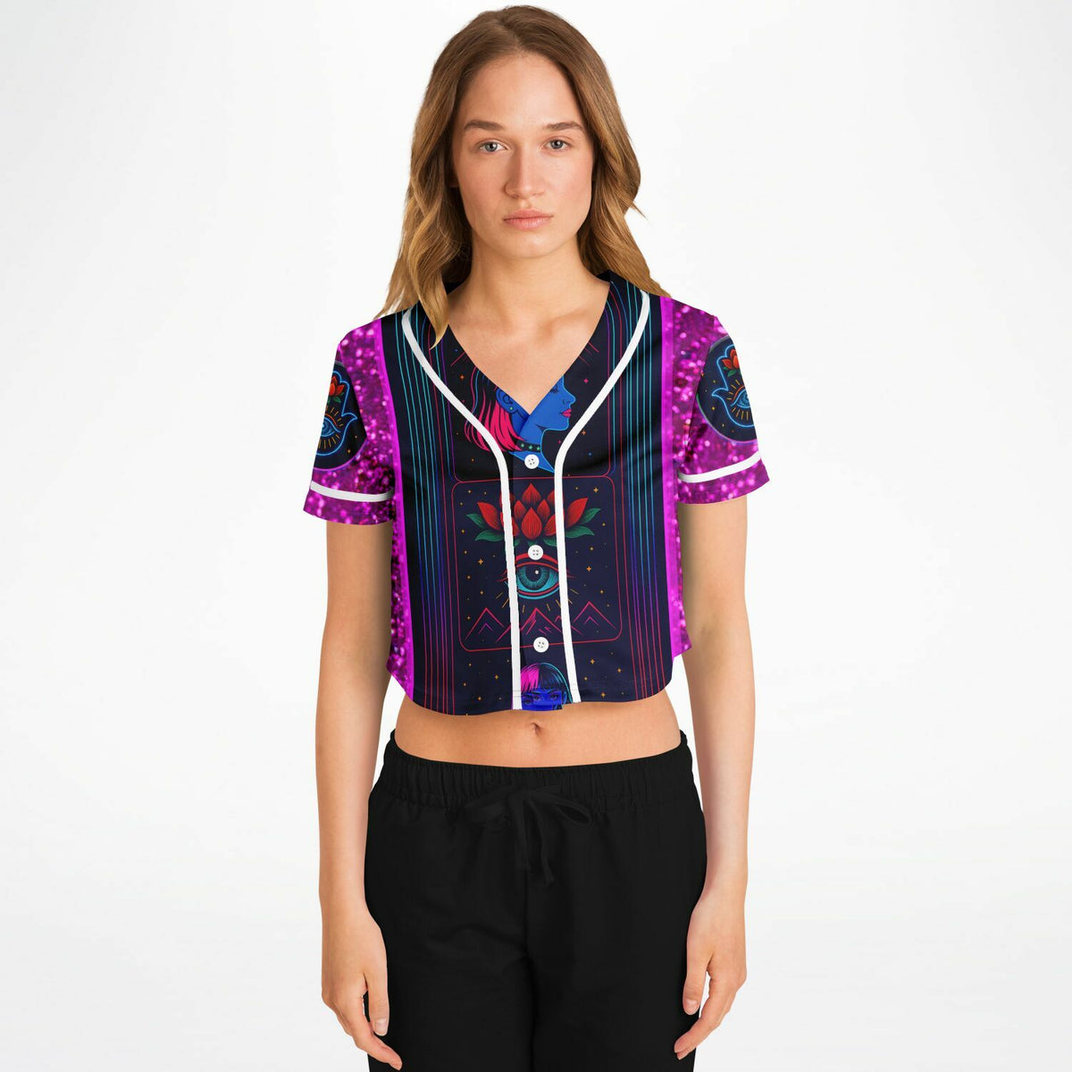 Neon Etherial Girl Cropped Rave Jersey