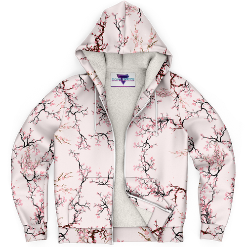 Sakura Cherry Blossom Microfleece Jacket - DopeDesignClothing