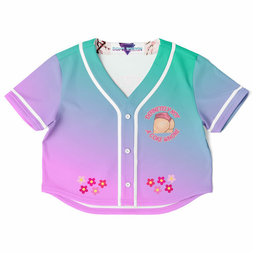 Definitely not a Coke Enthusiast Cropped Baseball Jersey - DopeDesignClothing