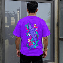 Load image into Gallery viewer, Purple Vaporwave Koi Fih T-shirt|180GSM