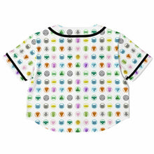 Load image into Gallery viewer, Pills of Ibiza white Cropped Baseball Jersey - DopeDesignClothing
