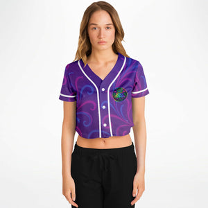Psychedelic Lady Guadalupe Ladies Cropped Rave Jersey - DopeDesignClothing