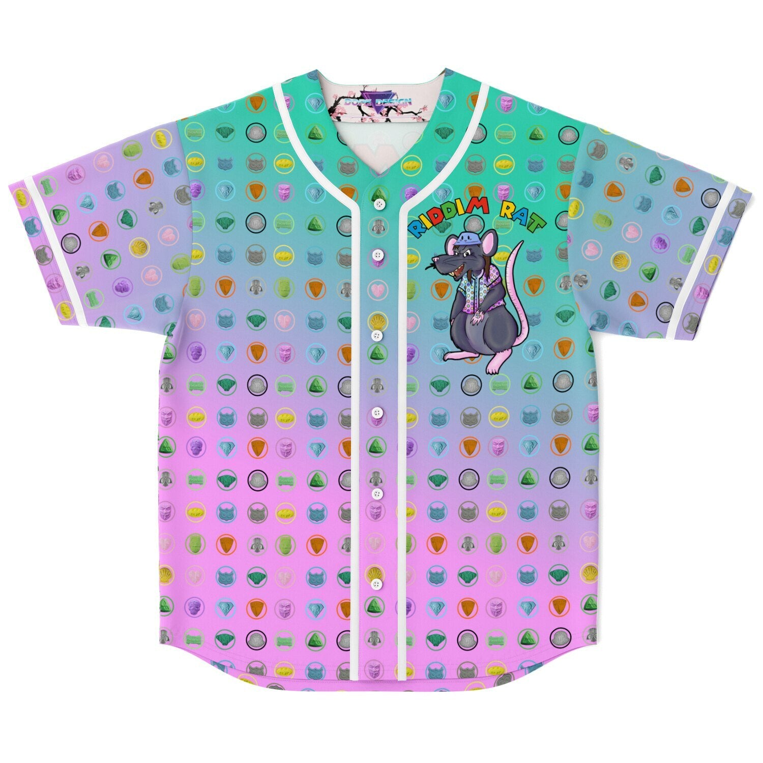Riddim Rat Baseball Jersey- Dope Design Clothing – DopeDesignClothing