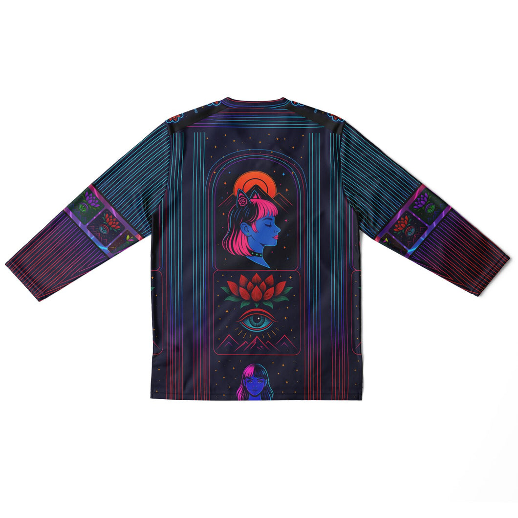 Neon Ethereal girl Hockey Jersey - DopeDesignClothing
