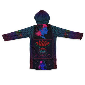 Neon Ethereal Girl Zipper Cloak - DopeDesignClothing