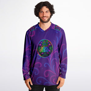 Psychedelic Lady Guadalupe Light Hockey Jersey - DopeDesignClothing