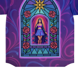 Psychedelic Lady Guadalupe Rave Jersey - DopeDesignClothing
