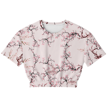 Load image into Gallery viewer, Sakura Cherry Blossom Cropped Top Short Sleeve - DopeDesignClothing