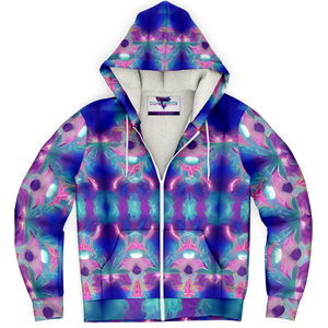 Vaporwave Dreams Microfleece Zip Up Hoodie - DopeDesignClothing