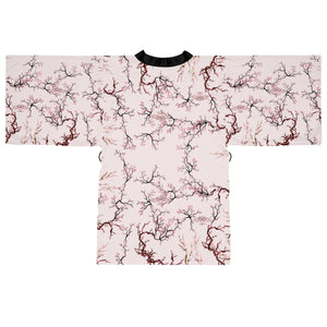 Sakura Cherry Blossom Long Sleeve Kimono Robe - DopeDesignClothing