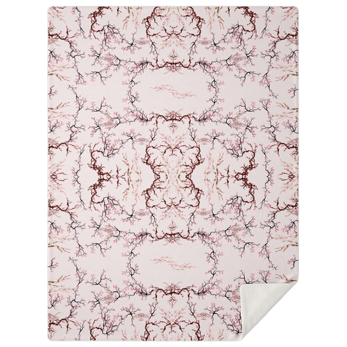 Sakura Cherry Blossom Microfleece Throw Blanket - DopeDesignClothing
