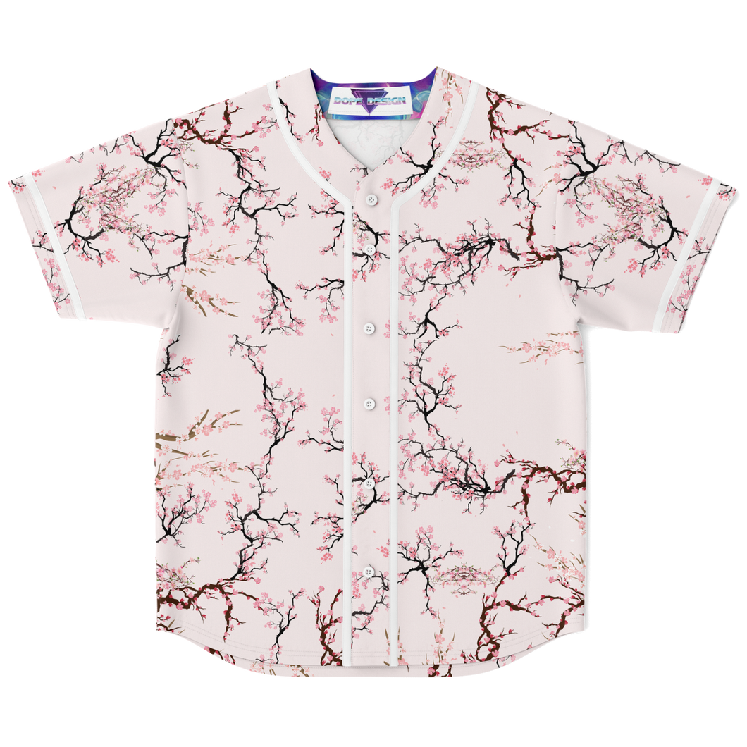 Sakura Cherry Blossom Baseball Jersey - DopeDesignClothing
