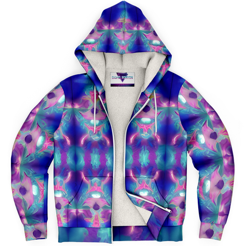 Vaporwave Dreams Microfleece Zip Up Hoodie - DopeDesignClothing