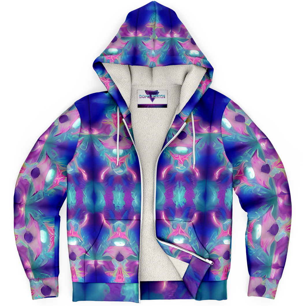 Vaporwave Dreams Microfleece Zip Up Hoodie - DopeDesignClothing