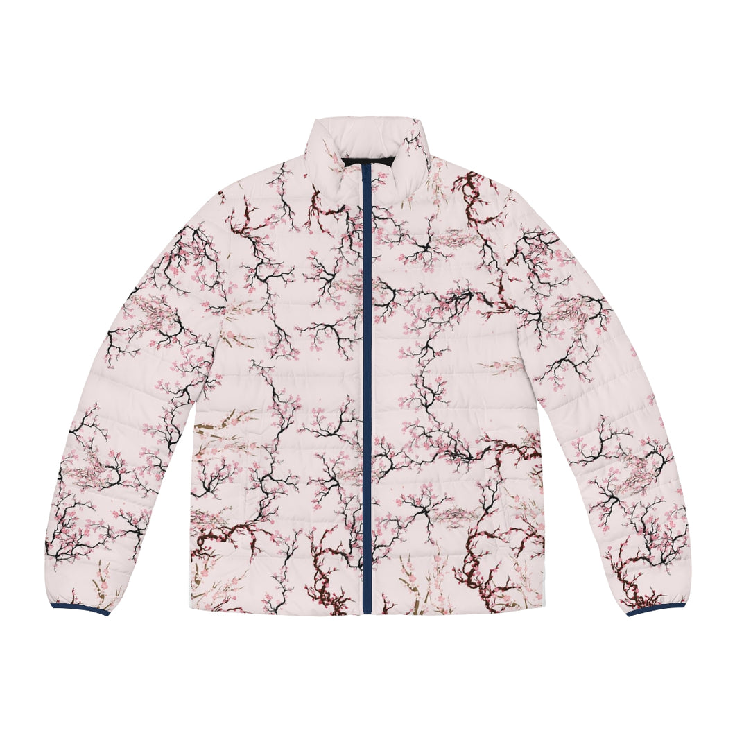 Sakura Cherry Blossom Puffer Jacket - DopeDesignClothing